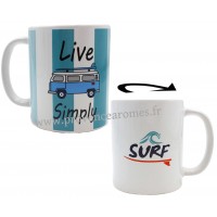 Mug VAN BLEU Live Simply déco rétro vintage