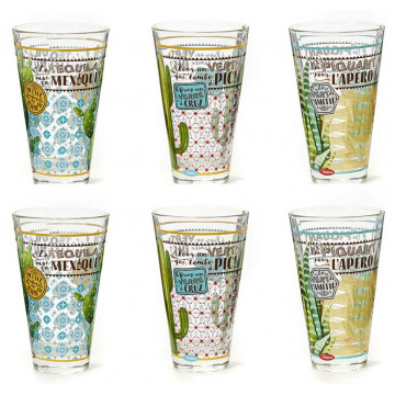 Coffret de 6 verres DU PIQUANT Natives déco rétro vintage