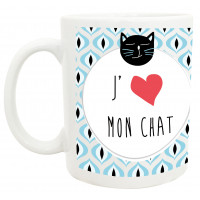 Mug J'AIME MON CHAT collection mugs petits messages