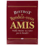 Grande Plaque métal BISTROT DES AMIS Natives déco rétro vintage