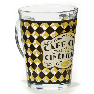 Mug en verre CAFÉ CINÉFILTRES Natives déco rétro vintage