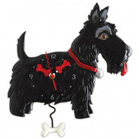 Horloge Chien Scottish terrier noir à balancier Allen designs