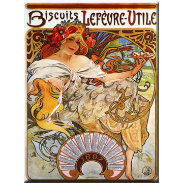 Plaque métal BISCUITS LEFEVRE UTILE 15 x 20 cm déco rétro vintage