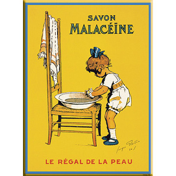 Plaque métal SAVON MALACEINE 15 x 20 cm déco rétro vintage