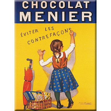 Plaque métal CHOCOLAT MENIER 15 x 20 cm déco rétro vintage