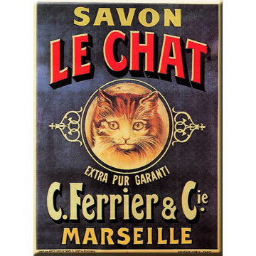 Plaque métal SAVON LE CHAT 15 X 20 cm déco rétro vintage