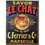 Plaque métal SAVON LE CHAT 15 X 20 cm déco rétro vintage