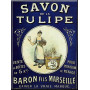 Plaque métal SAVON TULIPE 15 X 20 cm déco rétro vintage