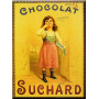 Plaque métal Chocolat SUCHARD petite fille 15 x 20 cm déco rétro vintage