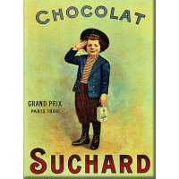 Plaque métal Chocolat SUCHARD garçon 15 x 20 cm déco rétro vintage