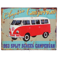 Plaque métal Van Classic Campervan 25 x 33 cm déco rétro vintage