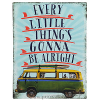 Plaque métal Van Every Little thing's gonna be alright 33 x 25 cm déco rétro vintage