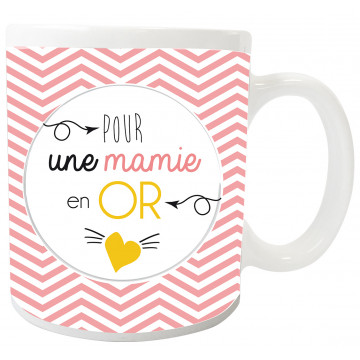 Mug POUR UNE MAMIE EN OR collection Mugs petits messages