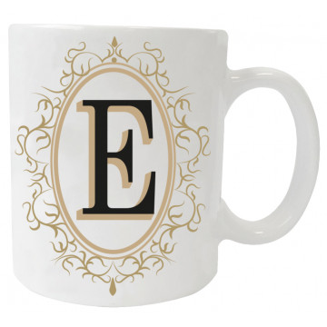 Mug personnalisé initiale Lettre E