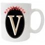 Mug personnalisé initiale Lettre V