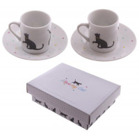 Coffret de 2 tasses à café Chat I LOVE MY CAT