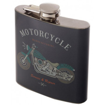 Flasque en acier inoxydable déco moto rétro vintage