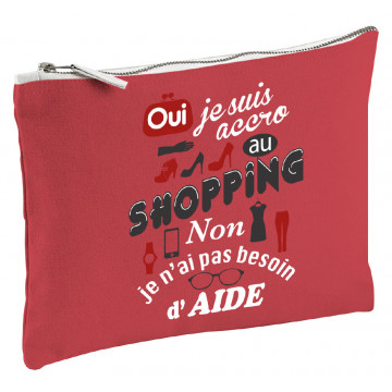 Pochette OUI JE SUIS ACCRO AU SHOPPING NON JE N'AI PAS BESOIN D'AIDE Prose-Café