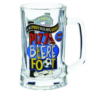 Chope à bière PIZZA BIÈRE FOOT Natives déco rétro vintage