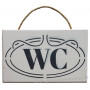 Plaque en bois " WC " fond blanc