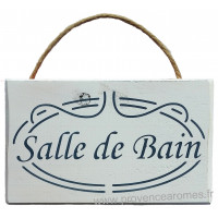 Plaque en bois " WC " fond blanc