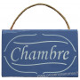 Plaque en bois " CHAMBRE " bleu lavande