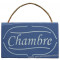 Plaque en bois " CHAMBRE " bleu lavande