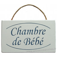 Plaque en bois " CHAMBRE de BÉBÉ " fond blanc