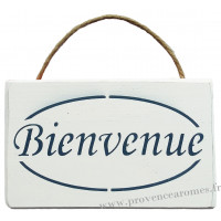 Plaque en bois " BIENVENUE " fond blanc Model 2