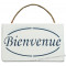 Plaque en bois " BIENVENUE " fond blanc Model 2