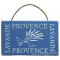 Plaque en bois " PROVENCE LAVANDE " fond bleu lavande