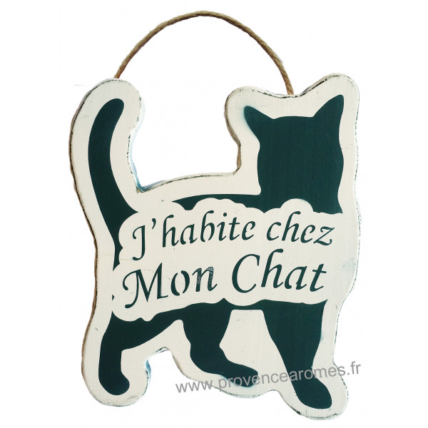 Plaque De Porte En Bois Chat Et Tortue - Boîtes à Secrets Et Objets