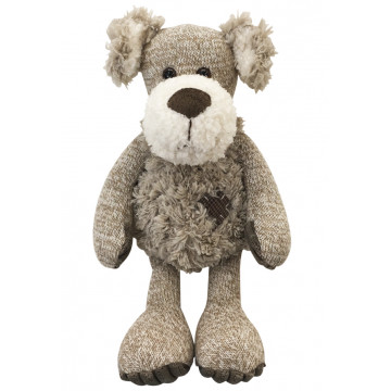 Peluche chien beige marron chiné