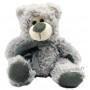 Peluche Ours gris Câlin tout doux avec écharpe grise