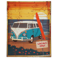 Plaque métal Van LOCALS ONLY 25 x 20 cm déco rétro vintage