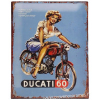 Plaque métal DUCATI 60 25 x 20 cm déco rétro vintage