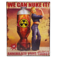 Plaque métal Atom Bomb Cola WE CAN NUKE IT 25 x 20 cm déco rétro vintage