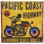 Plaque métal PACIFIC COAST HIGHWAY 30 x 30 cm déco rétro vintage