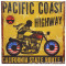 Plaque métal PACIFIC COAST HIGHWAY 30 x 30 cm déco rétro vintage