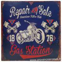 Plaque métal GAS STATION 30 x 30 cm déco rétro vintage