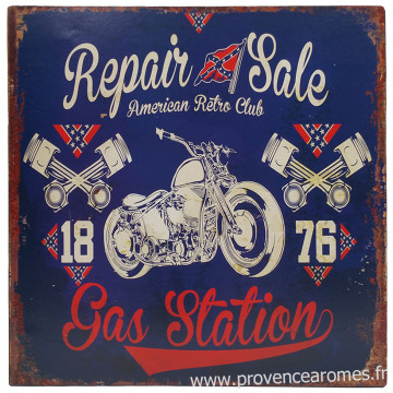 Plaque métal GAS STATION 30 x 30 cm déco rétro vintage