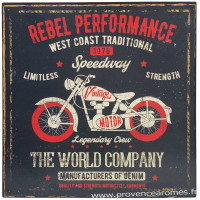 Plaque métal REBEL PERFORMANCE 30 x 30 cm déco rétro vintage