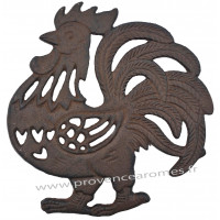 Dessous de plat COQ en fonte brun antique