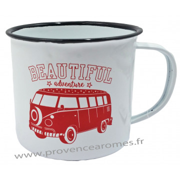 Mug métal émaillé Van BEAUTIFUL adventure rétro vintage collection