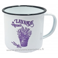 Mug métal émaillé Lavande de Provence rétro vintage collection