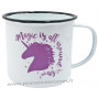 Mug métal émaillé Licorne rétro vintage collection