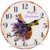 Horloge Provence LAVANDE Herbes de Provence mortier