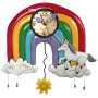 Horloge LICORNE ET ARC EN CIEL à balancier déco vintage Allen designs