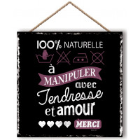 Panneau en bois 100% NATURELLE À MANIPULER AVEC TENDRESSE ET AMOUR MERCI Prose-Café