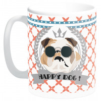 Mug HAPPY DOG BULLDOG déco vintage